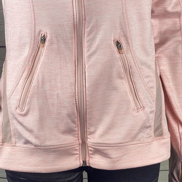 Tangerine Women’s Athletic Jacket Small Pink Full Zip Vented Thumbholes Pockets - Picture 8 of 12